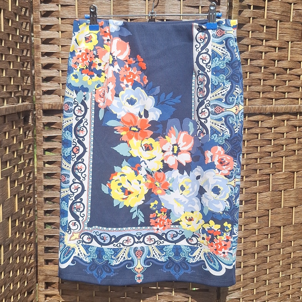 Cato Floral Border Print Pencil Skirt Size S | Career Office Wear